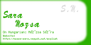 sara mozsa business card